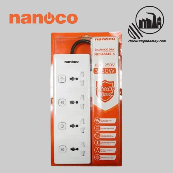 Ổ Cắm Có Dây Nanoco NES43415-3_chieusangnhamay